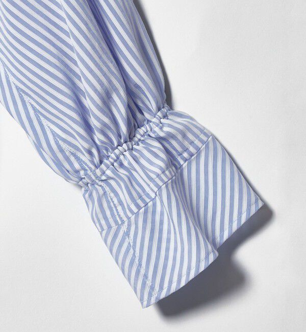 EMMEL REFINES「＜EMMEL REFINES＞EM ストライプ ギャザー ブラウス」|シャツ・ブラウス|