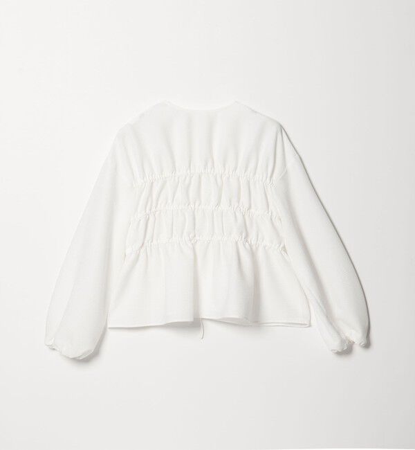 EMMEL REFINES「＜EMMEL REFINES＞EM コードレーン リボンギャザー ブラウス」|シャツ・ブラウス|