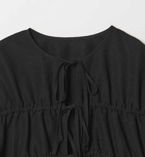 EMMEL REFINES「＜EMMEL REFINES＞EM コードレーン リボンギャザー ブラウス」|シャツ・ブラウス|