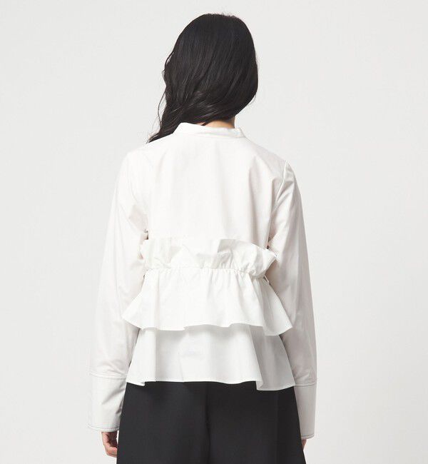 EMMEL REFINES「＜EMMEL REFINES＞EM バンドカラー フリルシャツ」|シャツ・ブラウス|