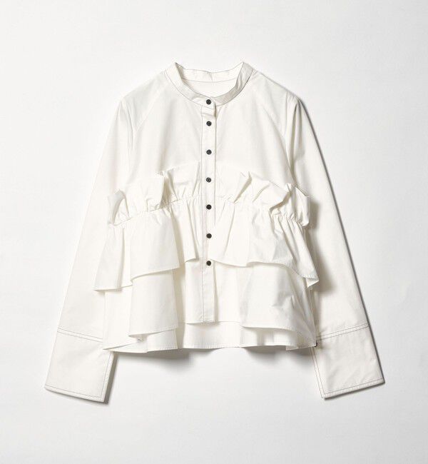 EMMEL REFINES「＜EMMEL REFINES＞EM バンドカラー フリルシャツ」|シャツ・ブラウス|