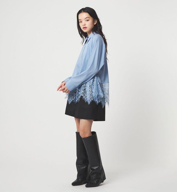 EMMEL REFINES「＜EMMEL REFINES＞EM レース レイヤー シャツ」|シャツ・ブラウス|