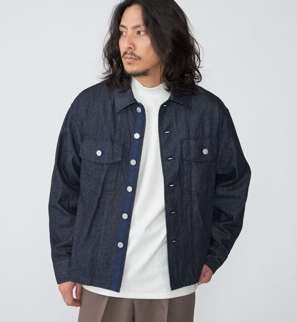 SHIPS「SHIPS: ミリタリー カバー シャツ ジャケット」|ミリタリージャケット|ネイビー