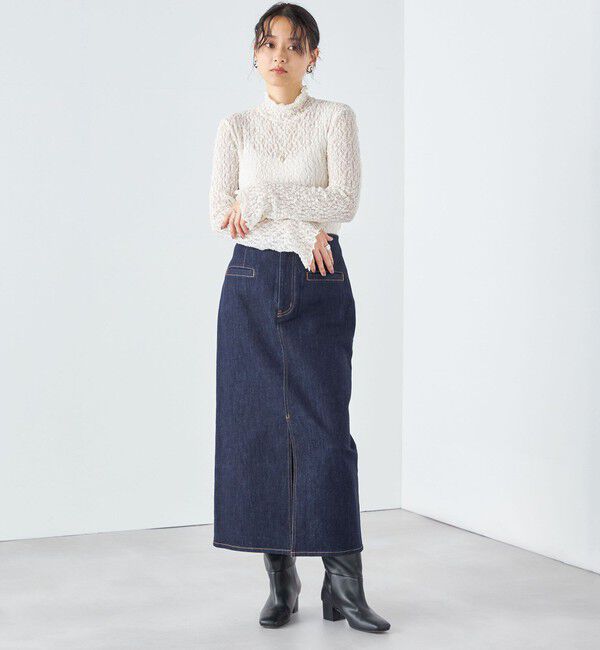 SHIPS for women「〈手洗い可能〉リンクル フラワー レース タートル 」|Tシャツ・カットソー|