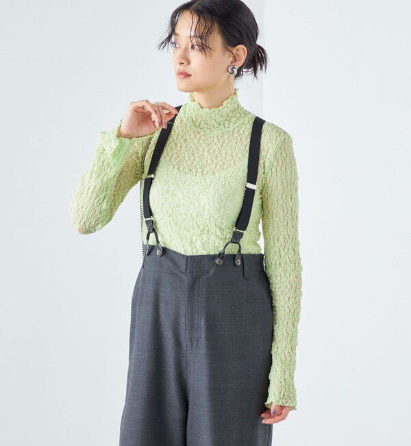 SHIPS for women「〈手洗い可能〉リンクル フラワー レース タートル 」|Tシャツ・カットソー|