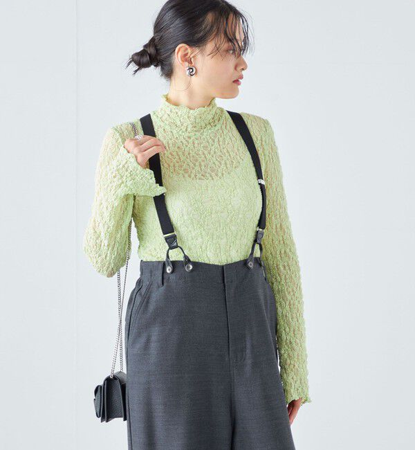 SHIPS for women「〈手洗い可能〉リンクル フラワー レース タートル 」|Tシャツ・カットソー|