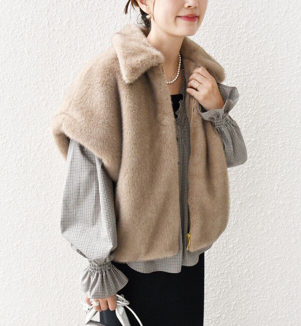 SHIPS for women「【WEB限定】グラデーション ファー ジップ ベスト」|その他|