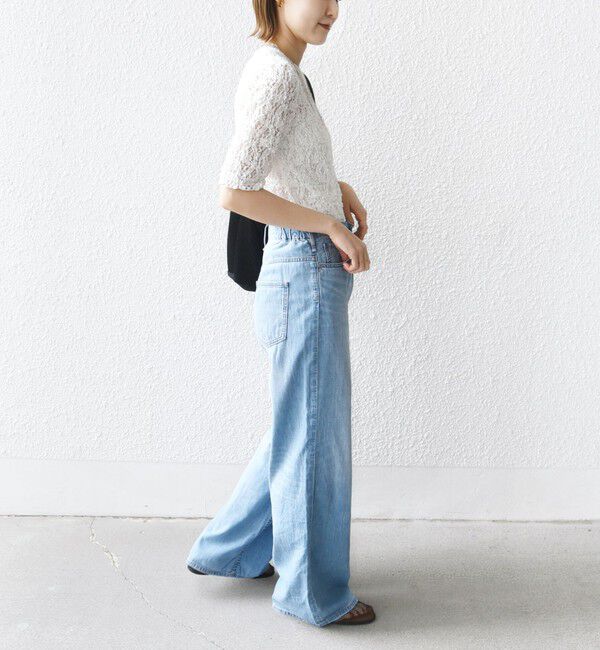 SHIPS for women「〈手洗い可能〉ラッセル レース クルーネック 5分袖 カットソー」|Tシャツ・カットソー|