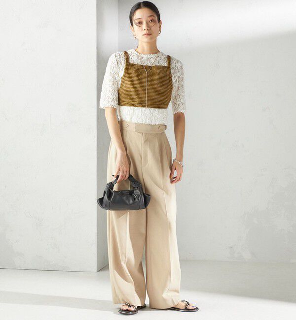 SHIPS for women「〈手洗い可能〉ラッセル レース クルーネック 5分袖 カットソー」|Tシャツ・カットソー|