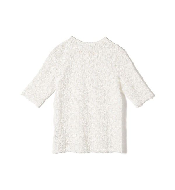 SHIPS for women「〈手洗い可能〉ラッセル レース クルーネック 5分袖 カットソー」|Tシャツ・カットソー|