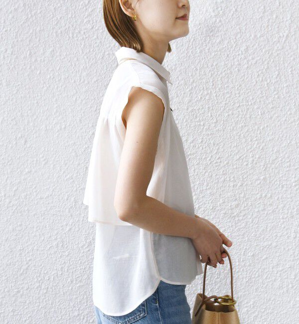 SHIPS for women「【WEB限定】〈洗濯機可能〉シアー リネンライク バック フリル ブラウス」|シャツ・ブラウス|