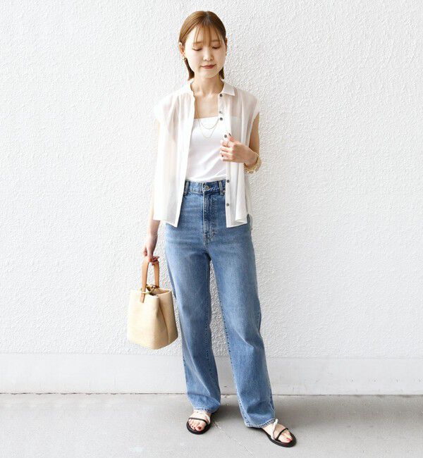 SHIPS for women「【WEB限定】〈洗濯機可能〉シアー リネンライク バック フリル ブラウス」|シャツ・ブラウス|