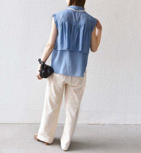 SHIPS for women「【WEB限定】〈洗濯機可能〉シアー リネンライク バック フリル ブラウス」|シャツ・ブラウス|