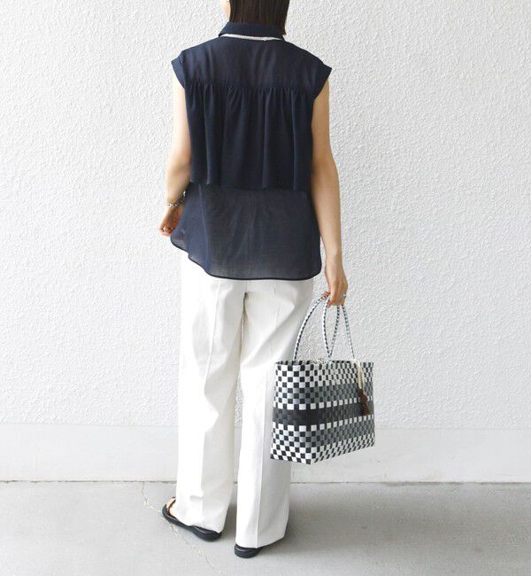 SHIPS for women「【WEB限定】〈洗濯機可能〉シアー リネンライク バック フリル ブラウス」|シャツ・ブラウス|