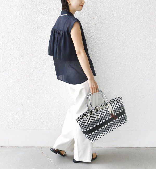 SHIPS for women「【WEB限定】〈洗濯機可能〉シアー リネンライク バック フリル ブラウス」|シャツ・ブラウス|