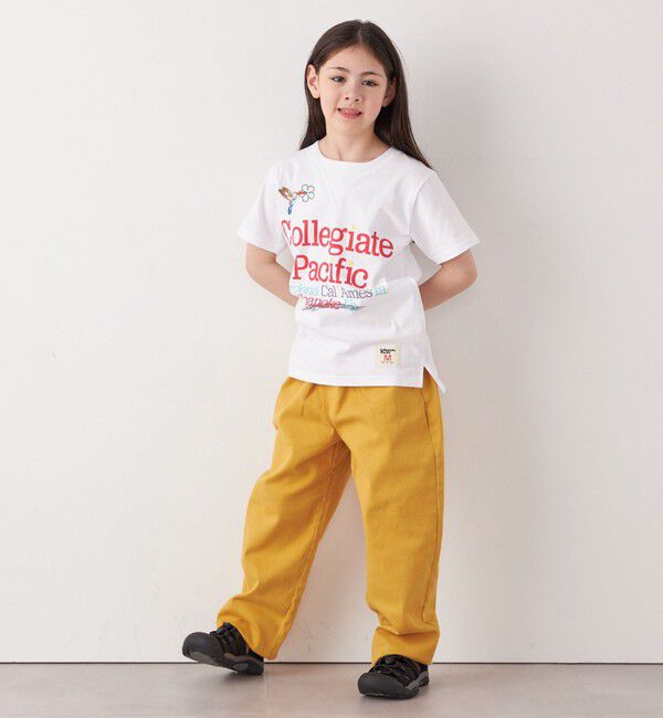 SHIPS any「【SHIPS any別注】Collegiate Pacific:〈洗濯機可能〉Vガゼット プリント & 刺繍 Tシャツ<KIDS>」|Tシャツ・カットソー|