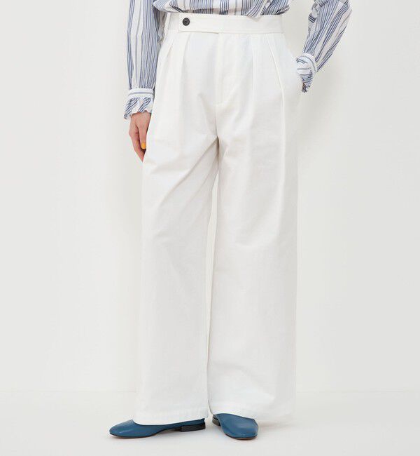 GALERIE VIE「ドライコットンチノ ツータックワイドパンツ」|チノ|