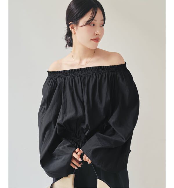 Plage「《予約》silky gather ブラウス」|シャツ・ブラウス|ブラック