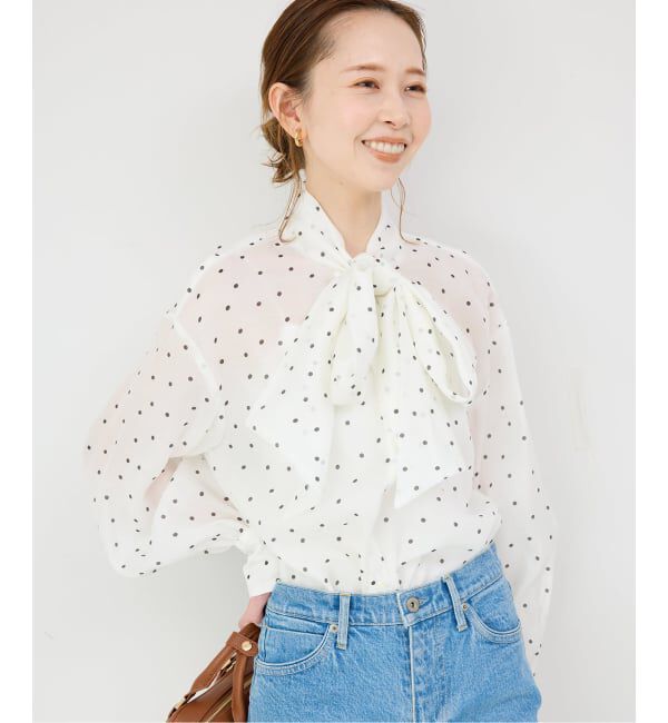 SLOBE IENA「《WEB限定/追加予約》ボウタイブラウス」|シャツ・ブラウス|