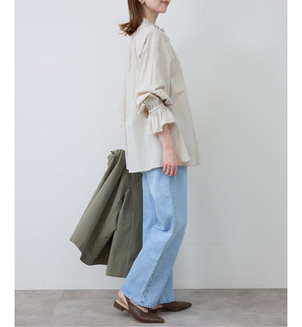 SLOBE IENA「《追加予約》タイプライターフリルブラウス」|シャツ・ブラウス|