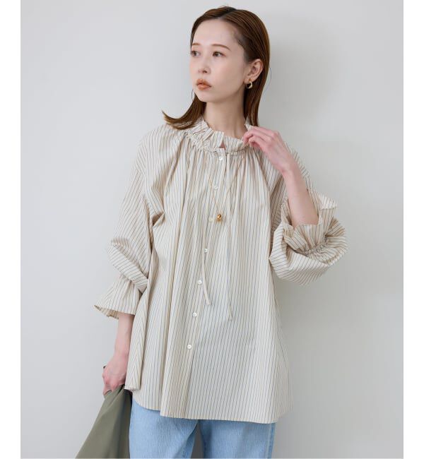 SLOBE IENA「《追加予約》タイプライターフリルブラウス」|シャツ・ブラウス|