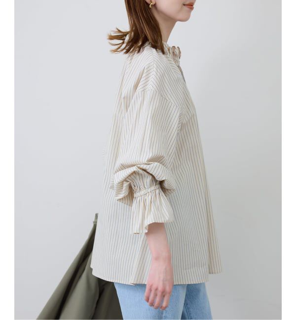 SLOBE IENA「《追加予約》タイプライターフリルブラウス」|シャツ・ブラウス|