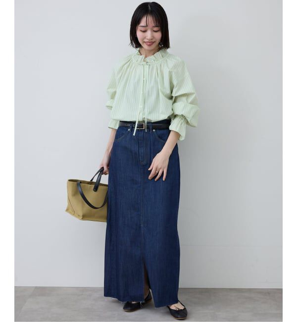 SLOBE IENA「《追加予約》タイプライターフリルブラウス」|シャツ・ブラウス|