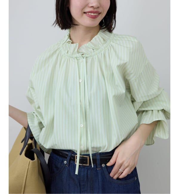 SLOBE IENA「《追加予約》タイプライターフリルブラウス」|シャツ・ブラウス|