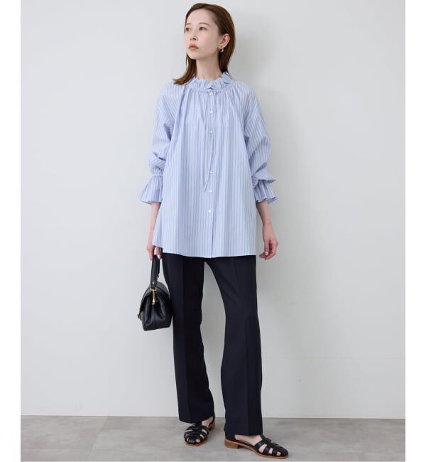 SLOBE IENA「《追加予約》タイプライターフリルブラウス」|シャツ・ブラウス|