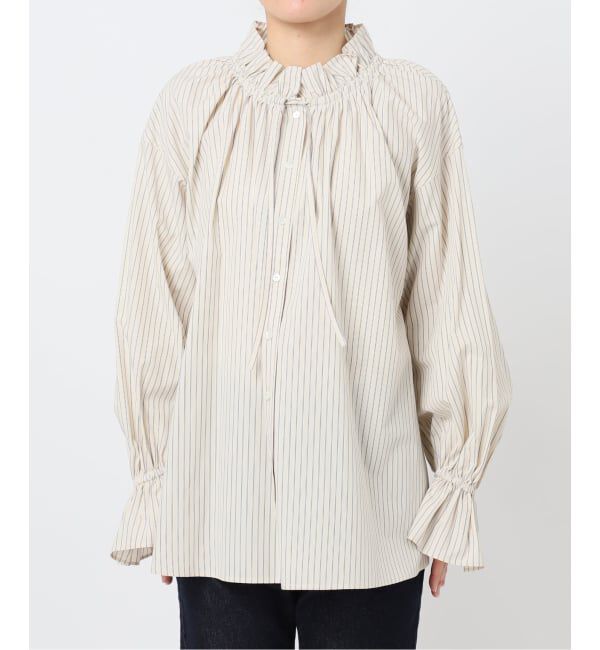 SLOBE IENA「《追加予約》タイプライターフリルブラウス」|シャツ・ブラウス|