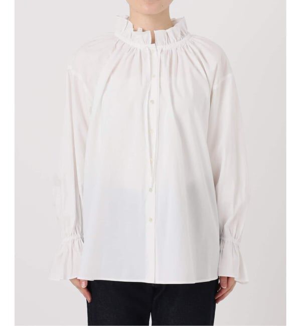 SLOBE IENA「《追加予約》タイプライターフリルブラウス」|シャツ・ブラウス|