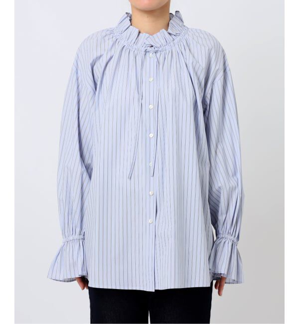 SLOBE IENA「《追加予約》タイプライターフリルブラウス」|シャツ・ブラウス|