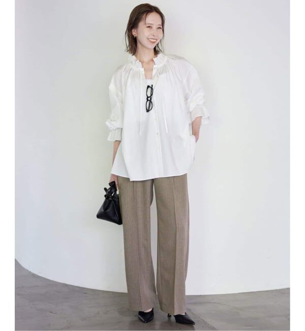 SLOBE IENA「《追加予約》タイプライターフリルブラウス」|シャツ・ブラウス|