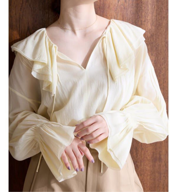 IENA「《予約》フリルピンタックブラウス」|シャツ・ブラウス|