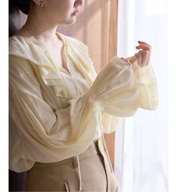IENA「《予約》フリルピンタックブラウス」|シャツ・ブラウス|
