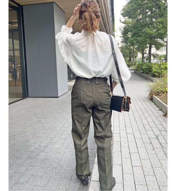 Spick and Span「≪追加2≫ハイブリットフリルカラーボリュームスリーブブラウス」|シャツ・ブラウス|