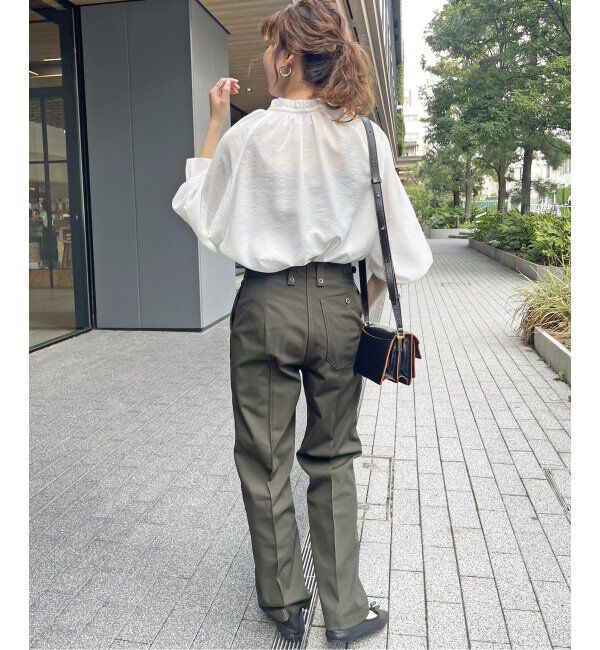 Spick and Span「≪追加2≫ハイブリットフリルカラーボリュームスリーブブラウス」|シャツ・ブラウス|