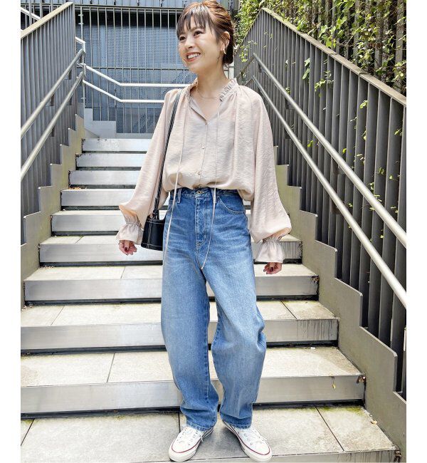 Spick and Span「≪追加2≫ハイブリットフリルカラーボリュームスリーブブラウス」|シャツ・ブラウス|