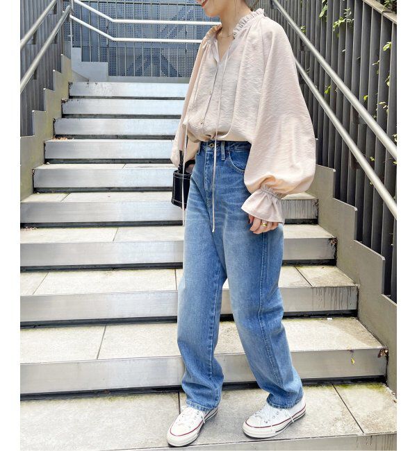 Spick and Span「≪追加2≫ハイブリットフリルカラーボリュームスリーブブラウス」|シャツ・ブラウス|