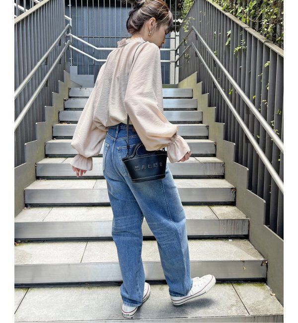 Spick and Span「≪追加2≫ハイブリットフリルカラーボリュームスリーブブラウス」|シャツ・ブラウス|