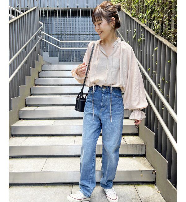 Spick and Span「≪追加2≫ハイブリットフリルカラーボリュームスリーブブラウス」|シャツ・ブラウス|