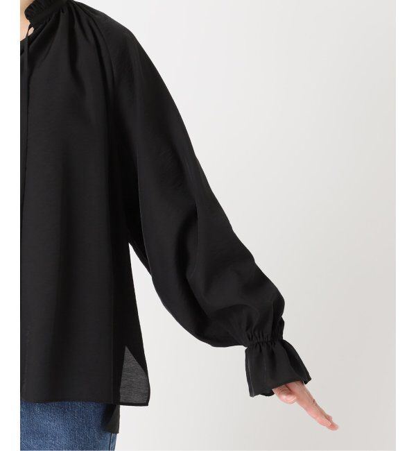 Spick and Span「≪追加2≫ハイブリットフリルカラーボリュームスリーブブラウス」|シャツ・ブラウス|