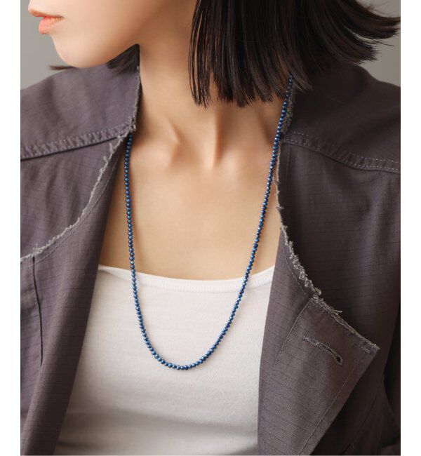 Lilas by Spick&Span「インディゴパール3mm60cmネックレス K10」|ネックレス|ネイビー