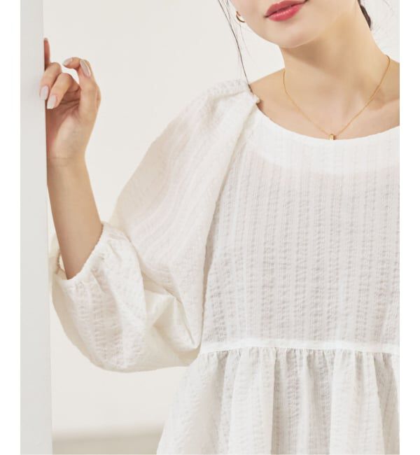 NOBLE「《予約》オーガンジーリップルラグランブラウス」|シャツ・ブラウス|