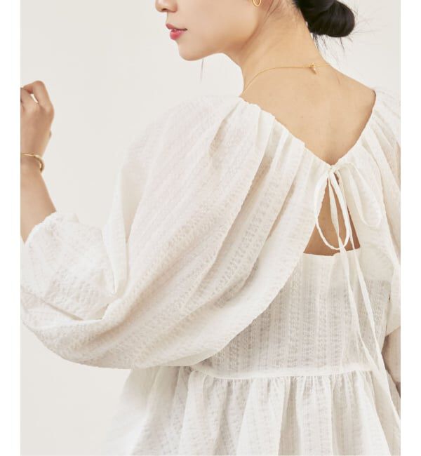 NOBLE「《予約》オーガンジーリップルラグランブラウス」|シャツ・ブラウス|