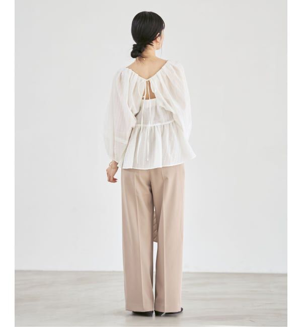NOBLE「《予約》オーガンジーリップルラグランブラウス」|シャツ・ブラウス|