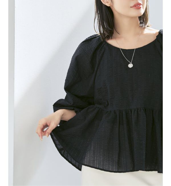 NOBLE「《予約》オーガンジーリップルラグランブラウス」|シャツ・ブラウス|
