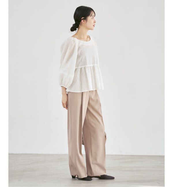 NOBLE「《予約》オーガンジーリップルラグランブラウス」|シャツ・ブラウス|