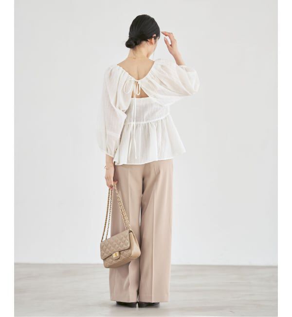 NOBLE「《予約》オーガンジーリップルラグランブラウス」|シャツ・ブラウス|
