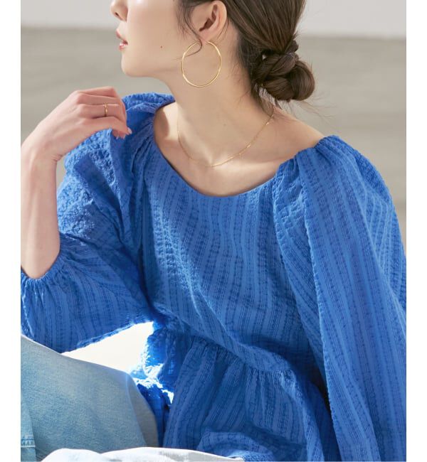 NOBLE「《予約》オーガンジーリップルラグランブラウス」|シャツ・ブラウス|